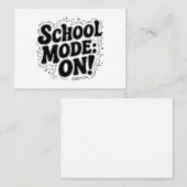Schoolmodus: AAN! , geïnspireerd ontwerp Visitekaartje (Voorkant / Achterkant)