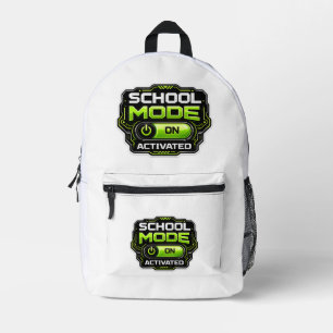 Schoolmodus geactiveerd Grappige Gamer Terug naar Bedrukte Rugzak