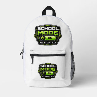 Schoolmodus geactiveerd Grappige Gamer Terug naar Bedrukte Rugzak