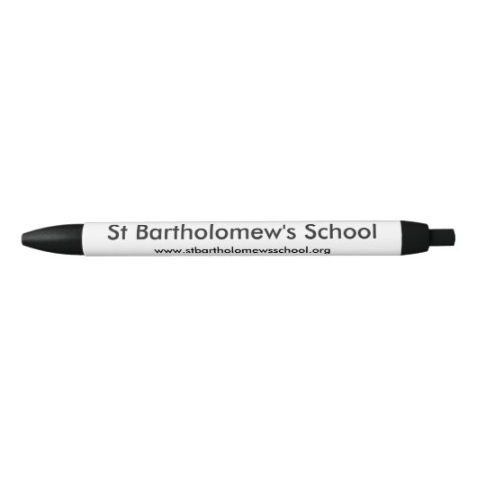 Schoolnaam afgedrukt op een zwarte inkt pen (Voorkant)