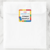 Schoolnaam Label Sticker Square Label Blocks (Tas)