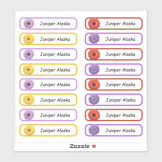 Schoolnaamlabels stickers Flowers Design