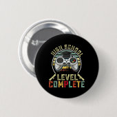Schoolniveau Compleet Gamer School Afstuderen Gift Ronde Button 5,7 Cm (Voorkant /achterkant)