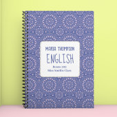 Schoolonderwerp Gepersonaliseerde Paarse en roze Notitieboek