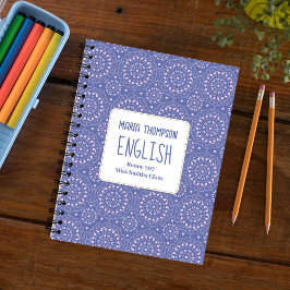 Schoolonderwerp Gepersonaliseerde Paarse en roze Notitieboek