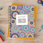 Schoolonderwerp Paarse gepersonaliseerde modern Notitieboek