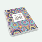 Schoolonderwerp Paarse gepersonaliseerde modern Notitieboek