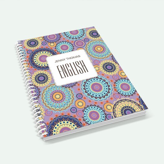 Schoolonderwerp Paarse gepersonaliseerde modern Notitieboek