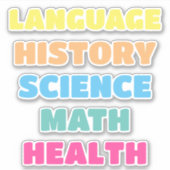 Schoolonderwerp Stickers, esthetisch Sticker (Voorkant)