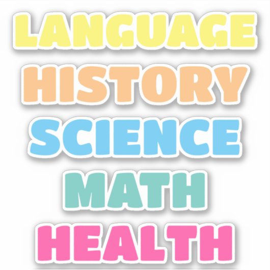 Schoolonderwerp Stickers, esthetisch Sticker (Voorkant)