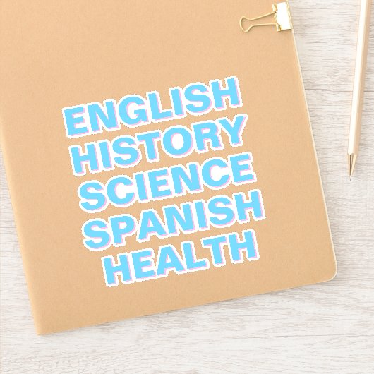 Schoolonderwerp Stickers, esthetisch Sticker (Notitieboek)