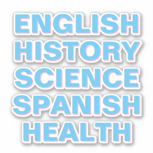 Schoolonderwerp Stickers, esthetisch Sticker (Voorkant)