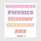 Schoolonderwerp Stickers, esthetisch Sticker (Vel)