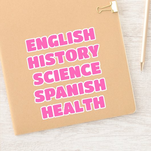 Schoolonderwerp Stickers, esthetisch Sticker (Notitieboek)