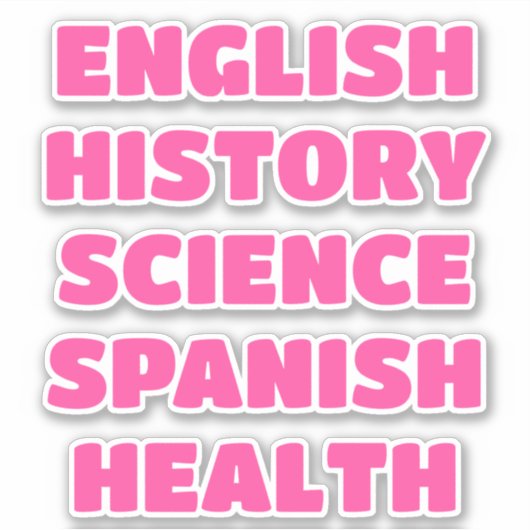 Schoolonderwerp Stickers, esthetisch Sticker (Voorkant)