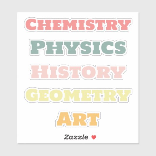 Schoolonderwerp Stickers, esthetisch Sticker (Vel)