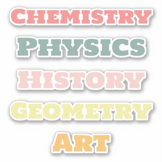 Schoolonderwerp Stickers, esthetisch Sticker (Voorkant)