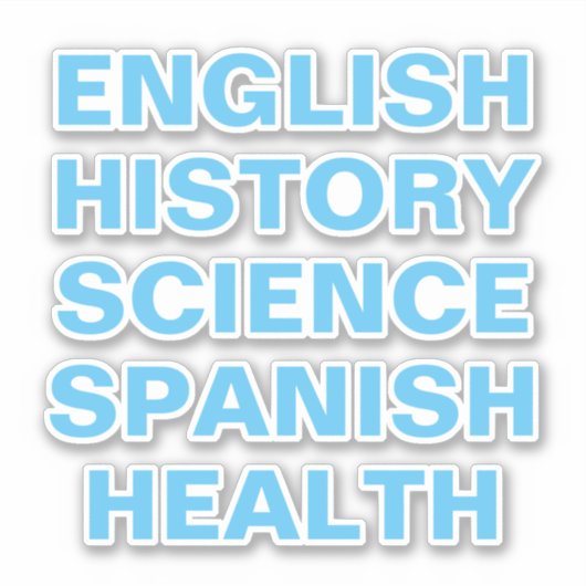 Schoolonderwerp Stickers, esthetisch Sticker (Voorkant)