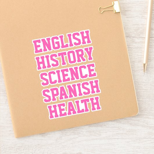 Schoolonderwerp Stickers, esthetisch Sticker (Notitieboek)