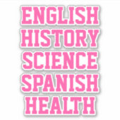 Schoolonderwerp Stickers, esthetisch Sticker (Voorkant)