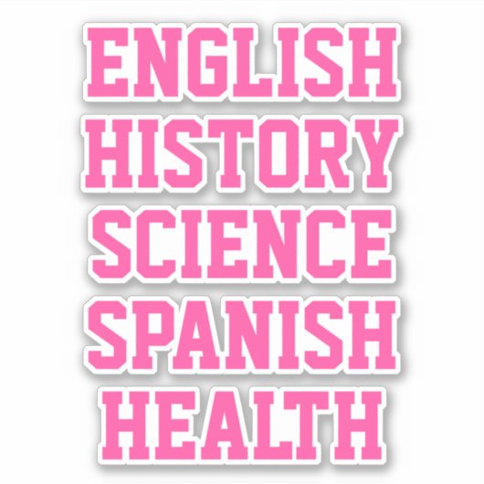 Schoolonderwerp Stickers, esthetisch Sticker (Voorkant)