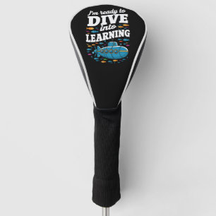 Schoolonderzeeër klaar om in het leren te duiken golfheadcover