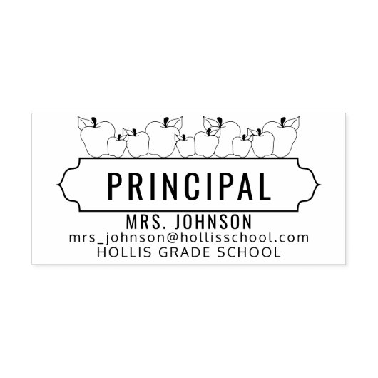 Schoolontwerp met appels rubberstempel (Afrduk)