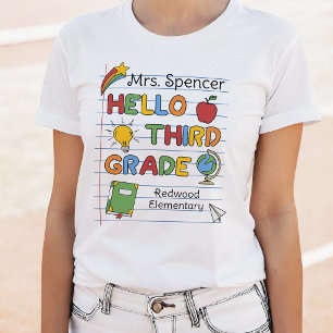 Schoolpapier & Krabbels Hallo Derde Klas T-shirt