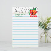 Schoolpapier met celloining | Beste leraar ter wer Briefpapier (Staand voorkant)