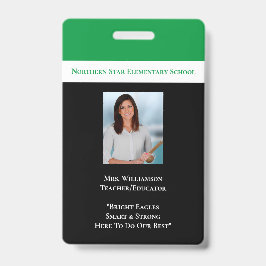 Schoolpersoneel Groene Personeelsfoto Id Onderwijs Badge