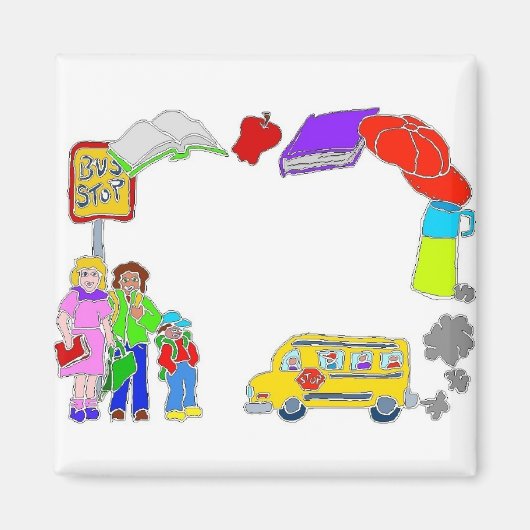 Schoolpictogramgrens Magneet (Voorkant)