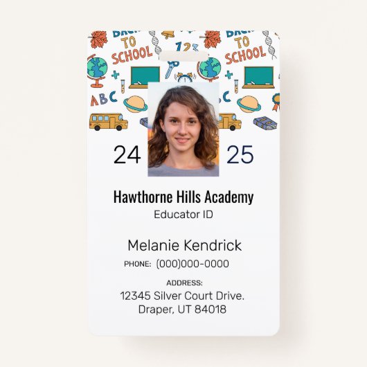 Schoolpictogrammen Homeschool Educator ID Badge (Voorkant)