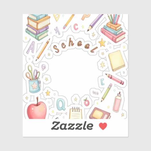 Schoolpictogrammen sticker set voor kinderen (Vel)