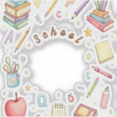 Schoolpictogrammen sticker set voor kinderen (Voorkant)