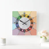 Schoolplankklok voor kinderen (Square) Vierkante Klok (Huis)