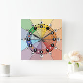 Schoolplankklok voor kinderen (Square) Vierkante Klok (Huis)