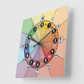 Schoolplankklok voor kinderen (Square) Vierkante Klok (Hoek)