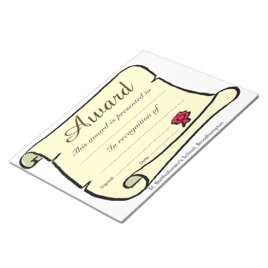 Schoolprijzen met lage kosten notitieblok (Schuin)