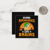 Schoolpsychologen houden van hersenen Halloween-ko Notitiekaartje (Voorkant / Achterkant in situ)