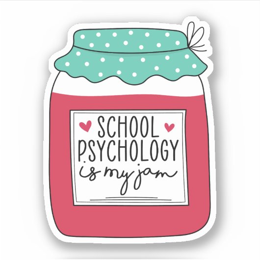 Schoolpsychologie is mijn jam, schoolpsycholoog sticker (Voorkant)