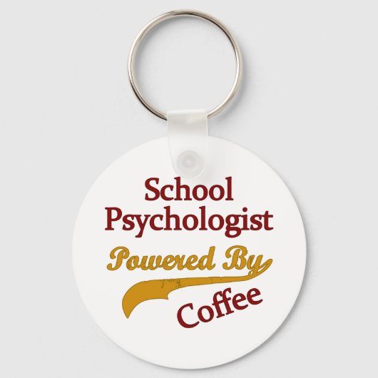 Schoolpsycholoog aangedreven door koffie sleutelhanger (Voorkant)