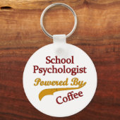 Schoolpsycholoog aangedreven door koffie sleutelhanger (Voorkant)