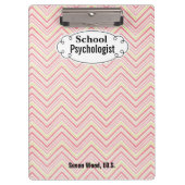 Schoolpsycholoog Aangepaste naam Chevron Klembord (Voorkant)