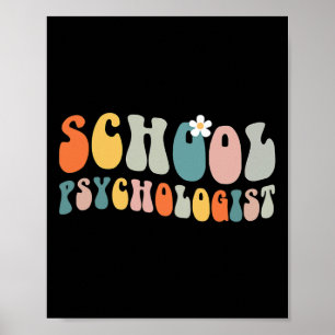 Schoolpsycholoog Groovy Retro Psycholog Poster