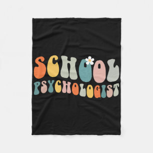 Schoolpsycholoog Groovy Retro Vintage Psycholoog Fleece Deken