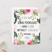 Schoolpsycholoog Kantoor decor appreciation Gift Kaart (Voorkant / Achterkant in situ)