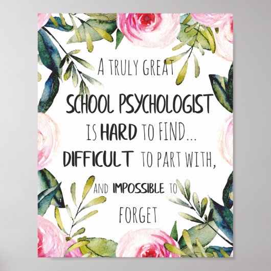 Schoolpsycholoog Kantoor decor appreciation Gift Poster (Voorkant)