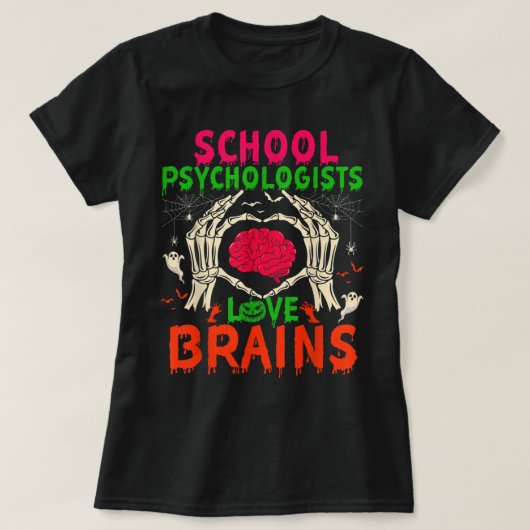 Schoolpsycholoog Love Brains Halloween Costume T-shirt (Design voorkant)