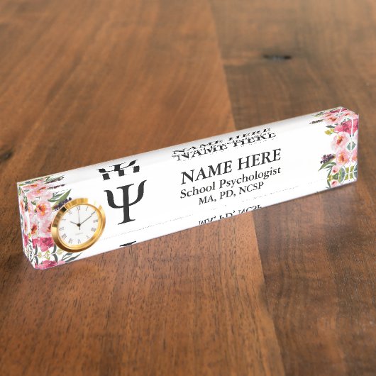 schoolpsycholoog naambordje (Zijkant)