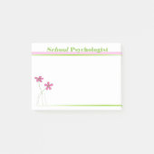 Schoolpsycholoog roze en groene draaiboeken post-it® notes (Voorkant)